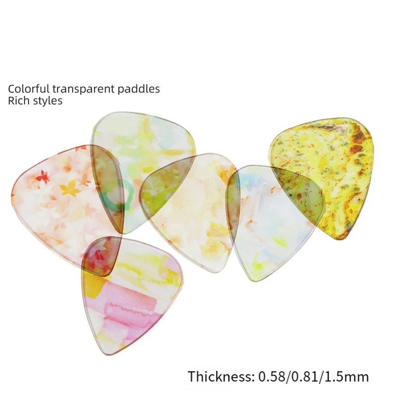 LALA Transparent Picks, Guitar Picks, Folk Guitar, Electric Guitar Personalized Color Transparent Picks