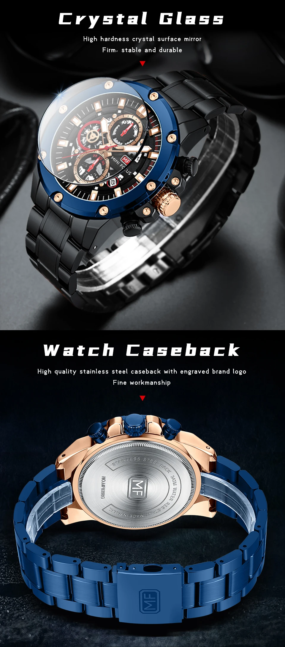 MINI FOCUS Quartz Watch for Men Waterproof_voghion.com