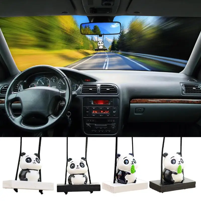 

Car Rearview Mirror Panda Hanging Ornament Multifunctional Lightweight Pendant Long Lasting Cute Panda Pendant Car Accessories