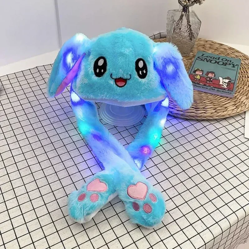 

Moving Ear Hat Cartoon Plush Toy Rabbit Ear Cartoon Children's Funny Glow Hat Prefect Gift for Kids and Adults