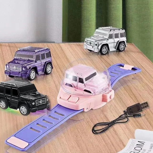2022 New 2.4 GHz Mini Wrist Racing Car Watch Remotw Remote Control Car Watch Toys USB Charging Cute Cartoon RC Car Toys For Kids 2