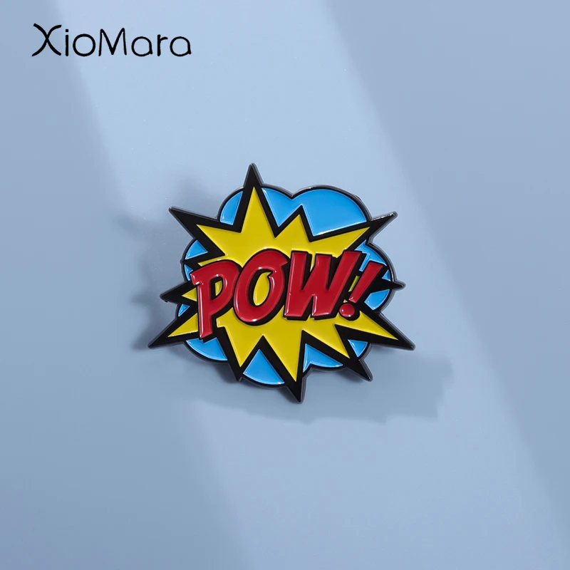 Vintage Comic Pow Emaille Pins benutzer definierte Retro Pop Art Broschen Revers Abzeichen Punk lustige Schmuck Geschenk für Kinder Freunde