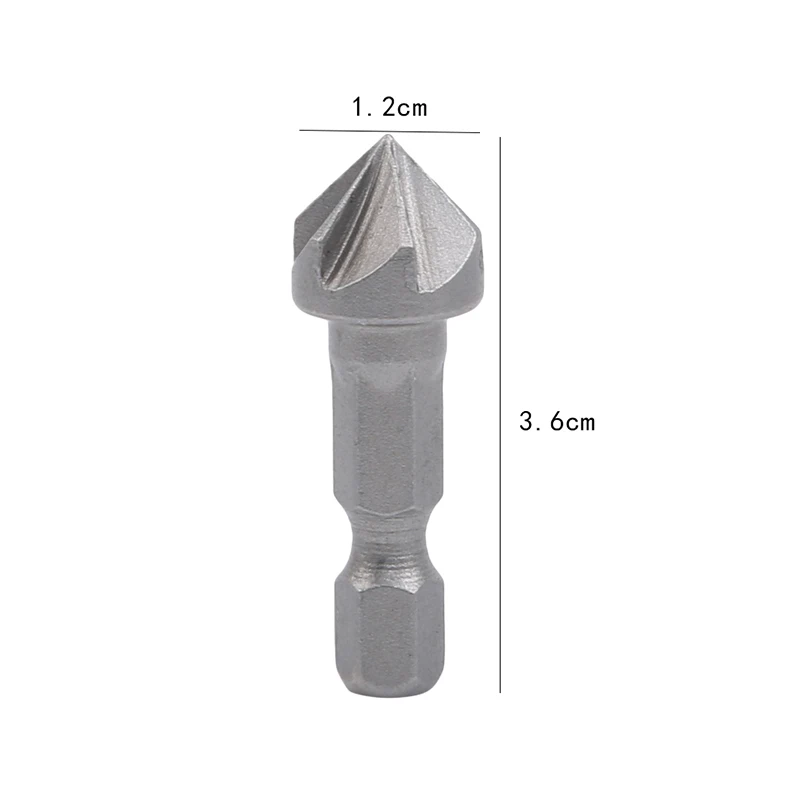 Drill Bit 1PC 6 Flute 90 Degree Countersink Drill Chamfer Bit Cutter 1/4