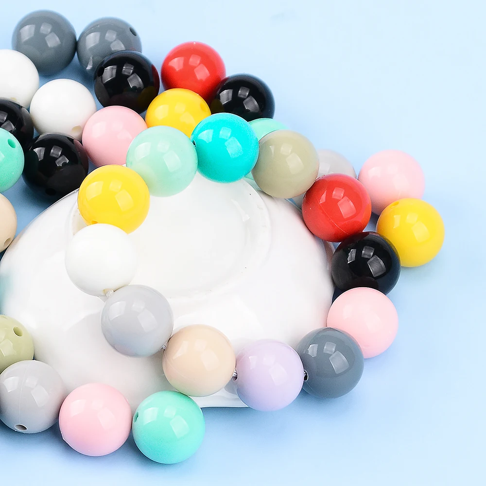 LOFCA 15 mm 20 Stück flüssige Silikonperlen, sicherere hellere antistatische Zahnungsperlen, Beißring für DIY-Stillhalskette, Lebensmittelqualität – Detail 16