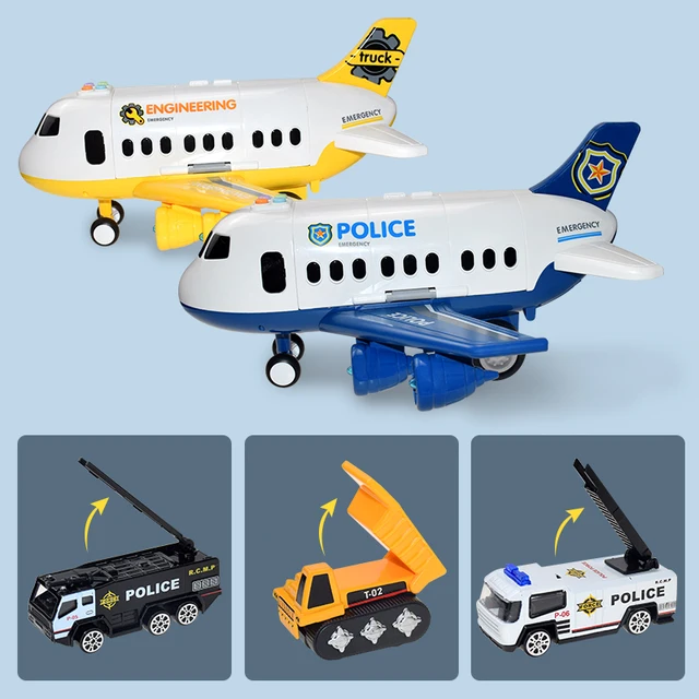 Kids Airplane Toy Music Story Simulation DIY Track Inertia Children's Toy Aircraft Large Size Passenger Plane Airliner Gift Map 5