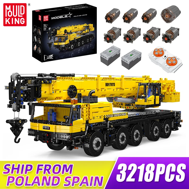 MOULD KING Technical City Engineering LTM1110 Mobile Crane Remote Control Building Blocks Truck Toys for Adults