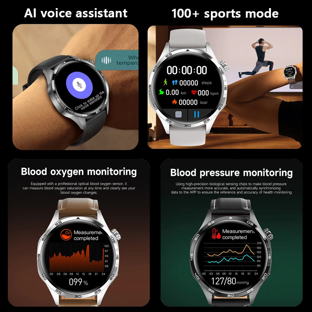 GT5 PRO Smart Watch Men Watch 5 Pro AMOLED HD Screen Bluetooth Call GPS Trajectory NFC Heart Rate Compass SmartWatches 2025 New 3