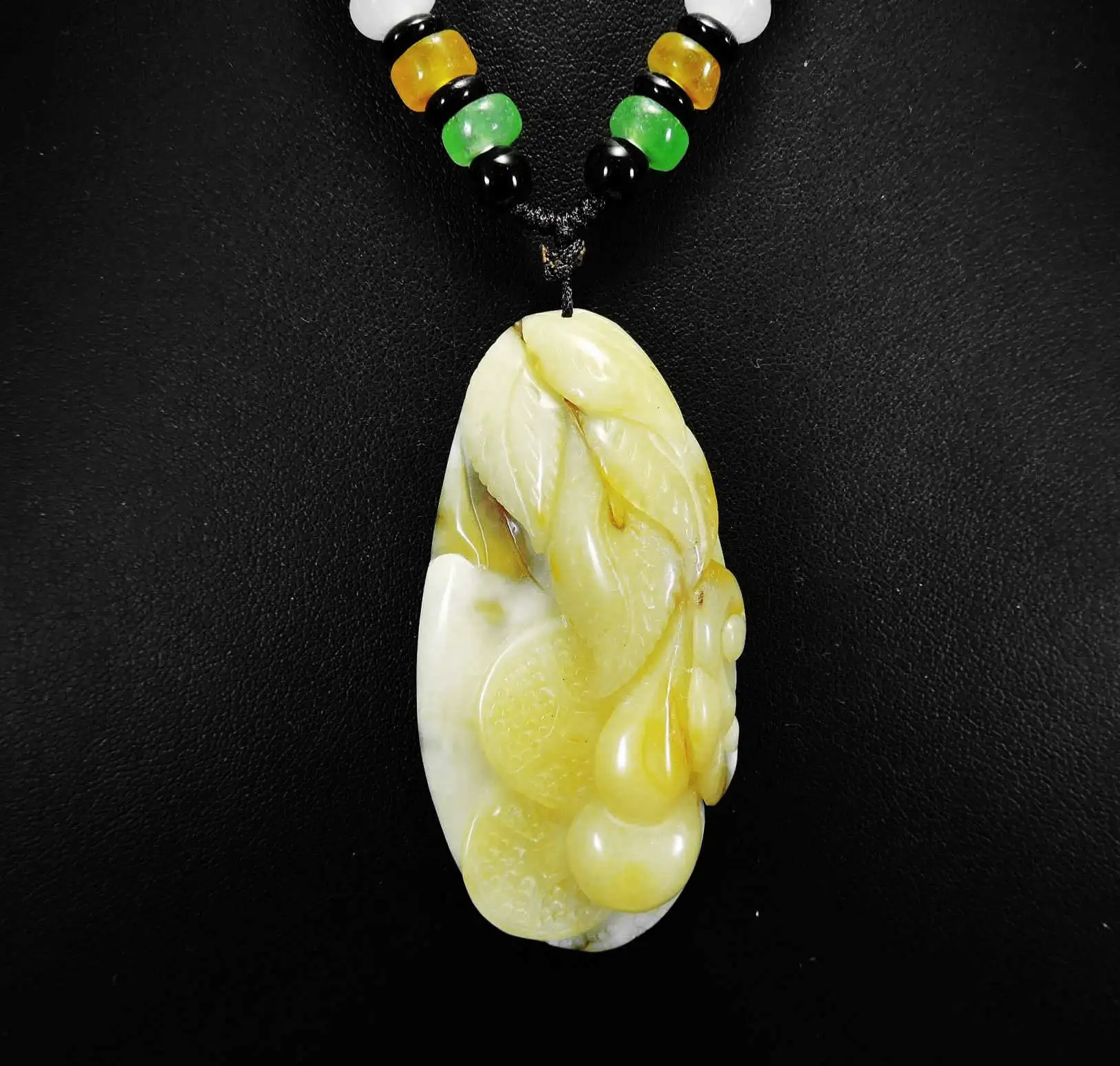 Jade Jewelry Natural Jade Pendant Necklace Hand-Carved gourd&leaves&Ruyi&coin Jadeite Necklace Pendant Gift No Treatment 761i