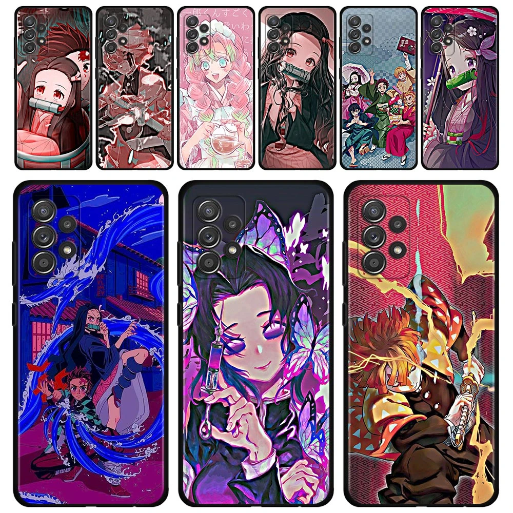 Cartoon Demon Slayer Color Painting Case For Samsung GALAXY A51 A71 A41 A31 A13 A11 A01 A72 A52 A42 A32 A22 A52s A21s A02s A12 kawaii phone cases samsung