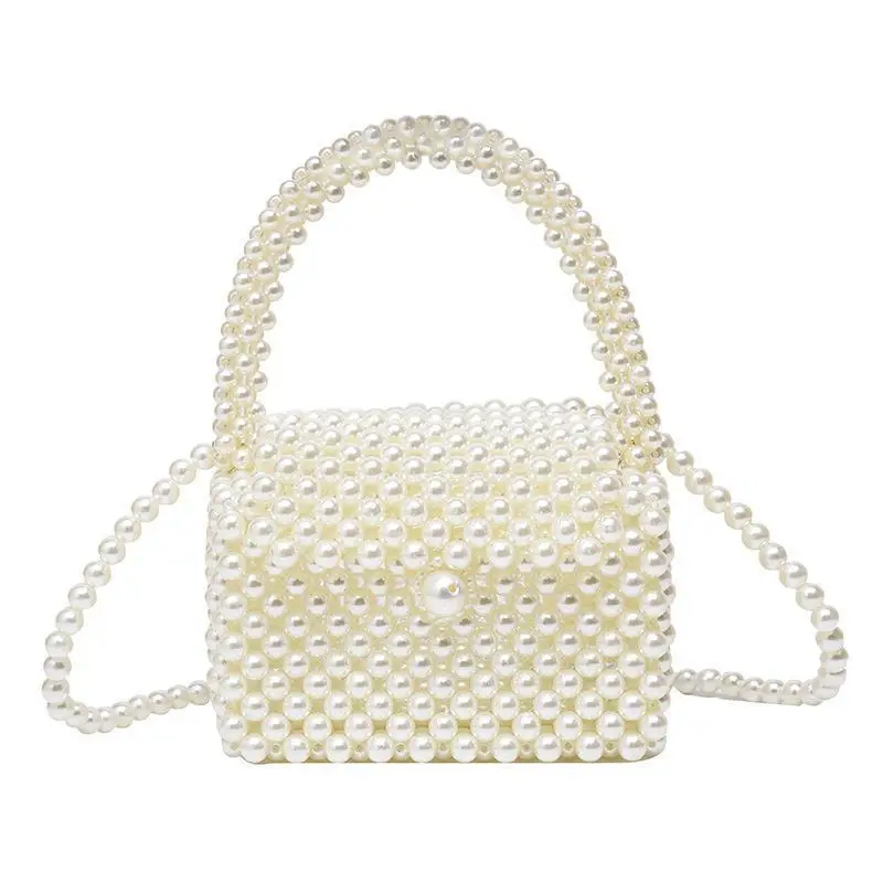 2023 Pearl Crossbody Bags Handmade Beaded Pearl Handbags Fashion Girl Gift Phone Pocket Wedding Party Clutches