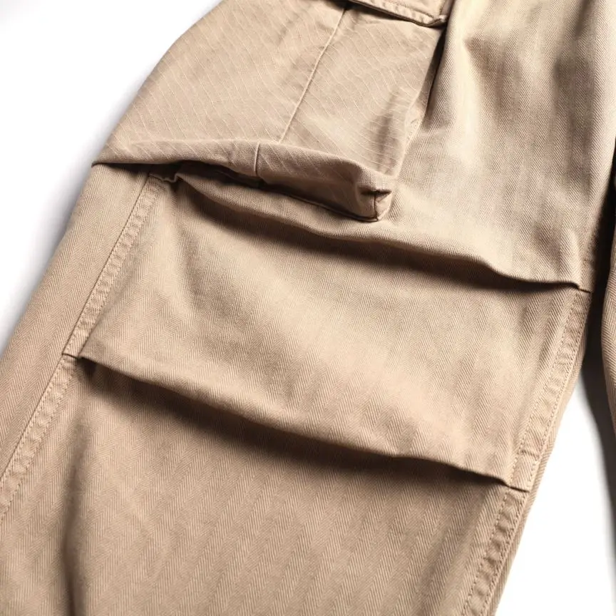 Jenny&Dave Heavy Work Pocket Loose Straight Casual Trousers American Style Retro Worn-Out Cotton Cargo Pants Men XXL XXXL