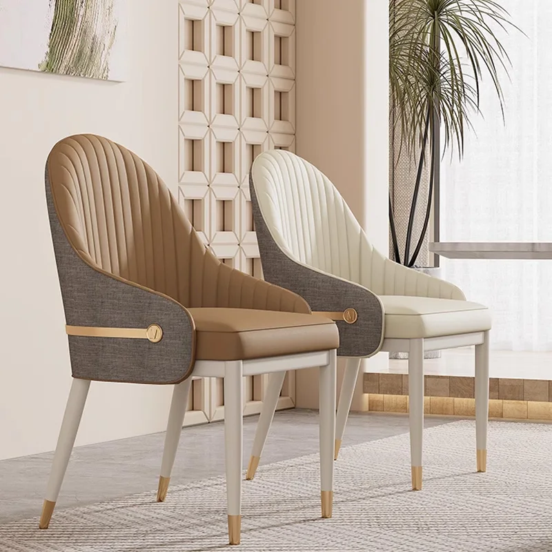 

Роскошный Металлический Мягкий Обеденный стул со спинкой, минималистичный современный обеденный стул, нордический пол, мебель для гостиной
