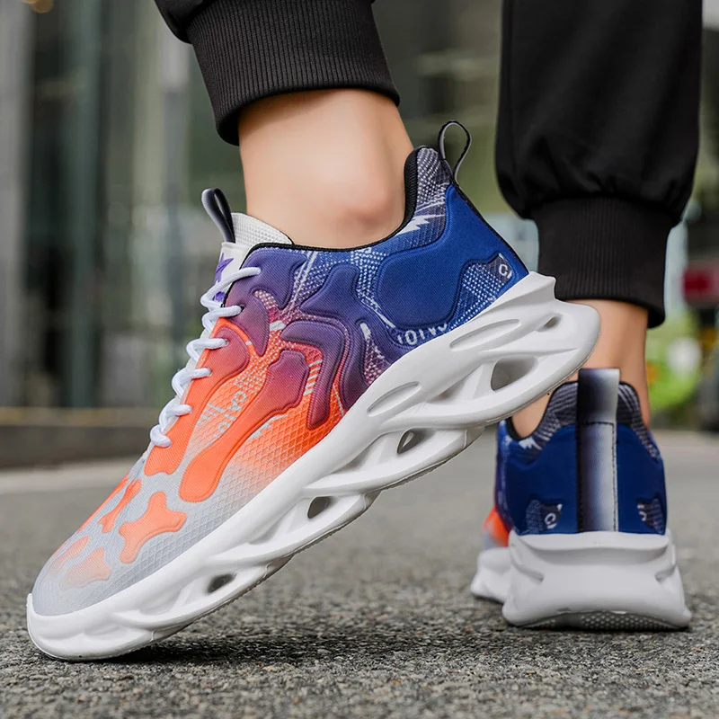 Men's Low-Top Casual Sports Running Shoes - Comfortable and Soft Fabric, Wear-Resistant and Non-Slip Soles, Comfortable Fitness Walking Shoes for All Seasons, Street Style, Lined Fabric Design, Sports and Leisure Dual Use