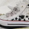 Customized Your Name Original Kid Canvas Shoes Sparkle Rhinestone cow Inspired Baby Girl Handmade Gift Crystal Flats Sneakers 4