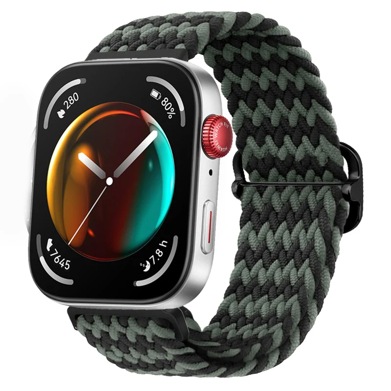 Nylon Braided Loop Strap - Adjustable Elastic Wristband for Smartwatch  Accessories