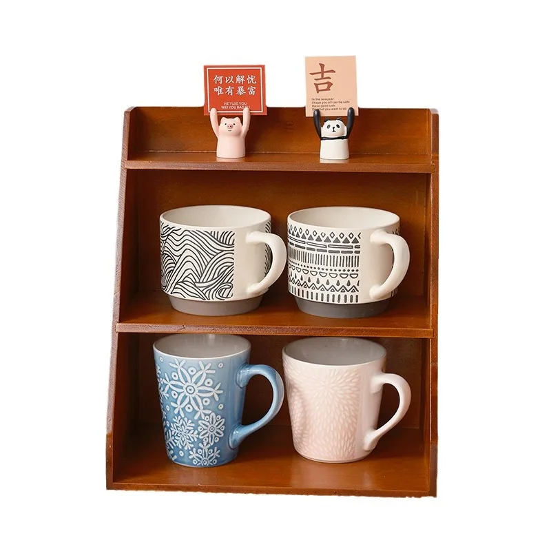 Miscellaneous Storage Desk Solid Wood Storage Box Multi-layer Cosmetics Storage Rack Desktop Organizing Rack 5