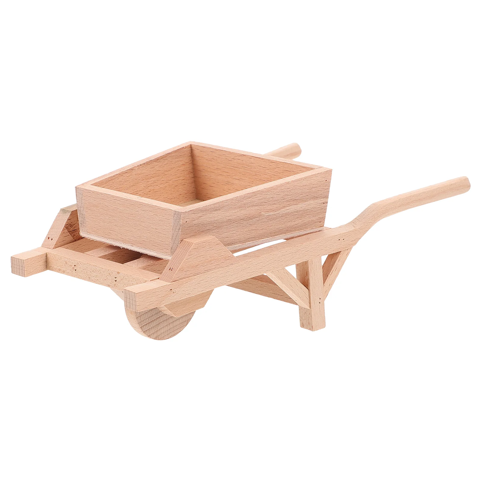 

Small Farm Tool Model Toy Garden Decor Accessories Wheelbarrow Micro Landscape Supplies Wooden Mini Tipper Simulation Ornaments