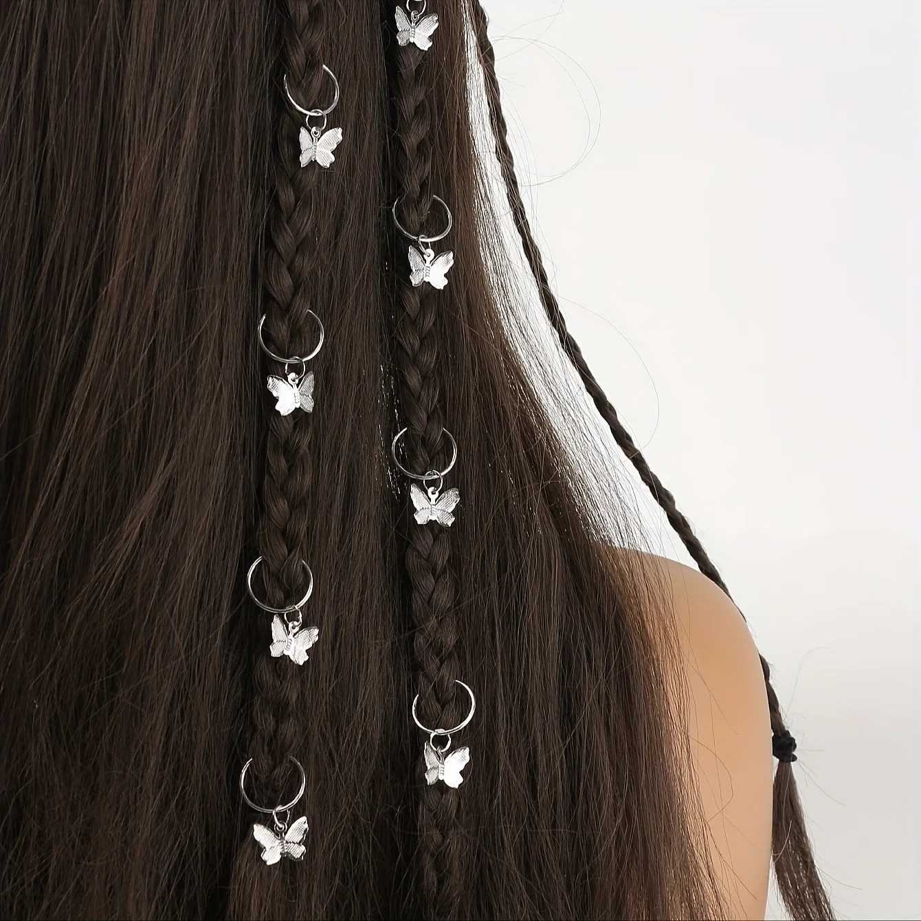 Wig dreadlocks hair accessories 24pcs Wig dreadlocks hair accessories buckle butterfly open hair ring clip vintage hollow braid DIY accessory pendant