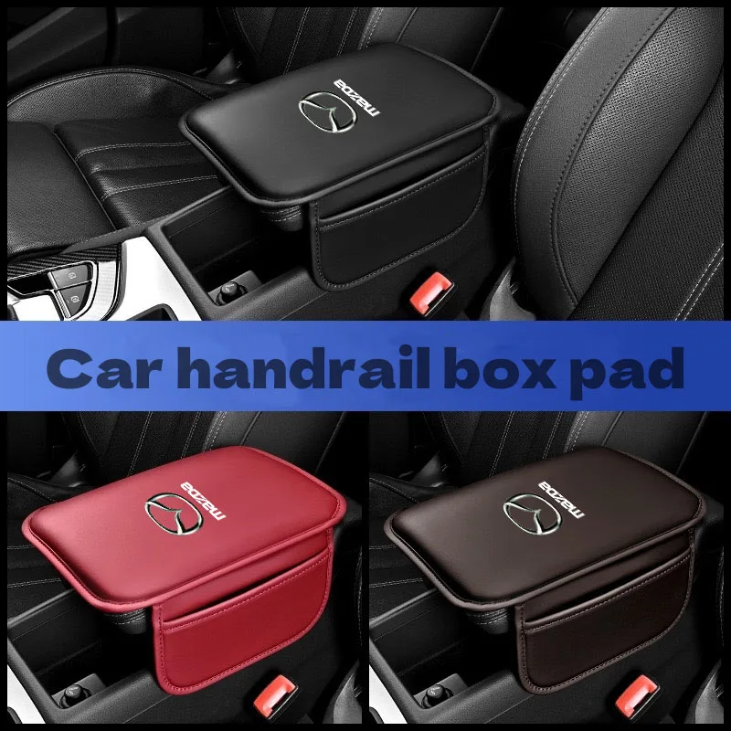 Cojín Y Cubierta De Apoyabrazos Central Para Coche | Cuero PU Negro, Universal, Fácil De Instalar