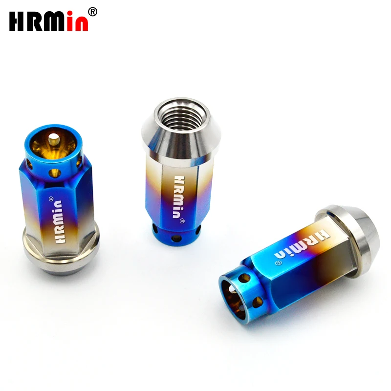 

HRMin 10.9 grade Gr.5 titanium cone seat closed end wheel lug nut titanium nut 20ps M12*1.5/M12*1.25/M14*1.5/M14*1.25mm