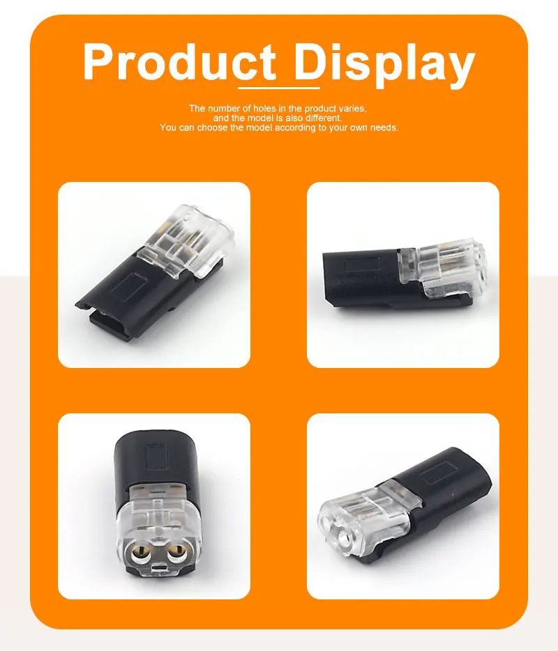 10/30/50PCS 2Pin Way Plug Kein Abisolieren Stecker keine schrauben Elektrische Verkabelung Doppel-Draht Plug-in Stecker mit Verriegelung Schnalle – Detail 3