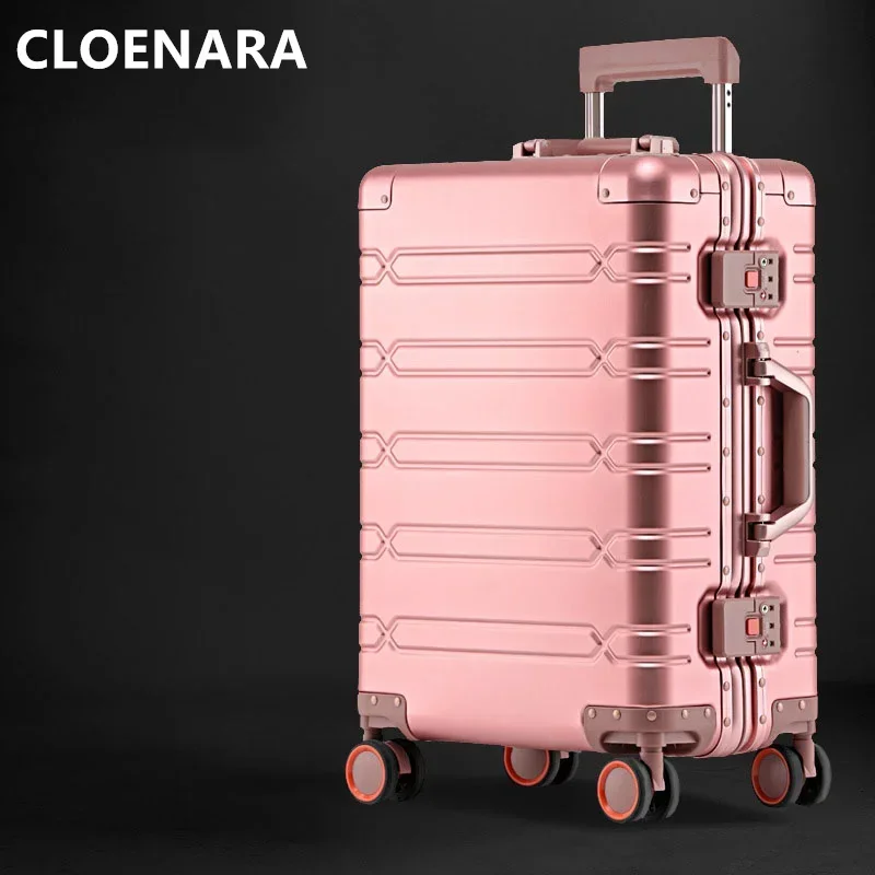 

COLENARA Men's Luggage 20 "24" 29 Inch All Aluminum Magnesium Alloy Trolley Case Business Boarding Box Women's Rolling Suitcase