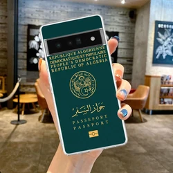 Transparent TPU Phone Case Cover with Algeria Passport Design - Pixel 5 (B1)