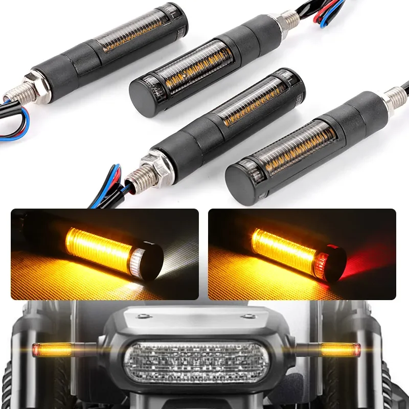 Moto Anteriore Posteriore Led Indicatori Di Direzione 10Mm Indicatori Lampeggiatore Coda Stop Lampada Drl Acqua Fluente Climatizzatori Moto Led 12V