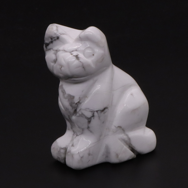 Stone Carving Cat Figurine Natural Gemstone Quartz Agate Jade Crystal Healing Animals Statue Home Decoration