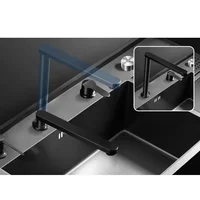 New Invisible Sink Stainless Steel Kitchen Pot Bar Table Island Small Single Sink Hidden Antibacterial Sink With Cup Washer 2