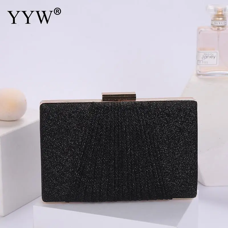 Fashion Satin Box Bag Evening Party Clutch Bags For Women Chain Shoulder Crossbody Bags Elegant Pleated Satin Formal Handbag