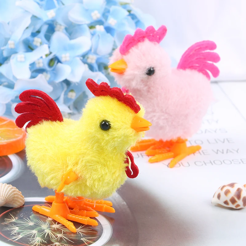 

1pc Plush Wind Up Chicken Kids Educational Toy Clockwork Jumping Walking Chicks Toys Happy Gifts 15*16cm