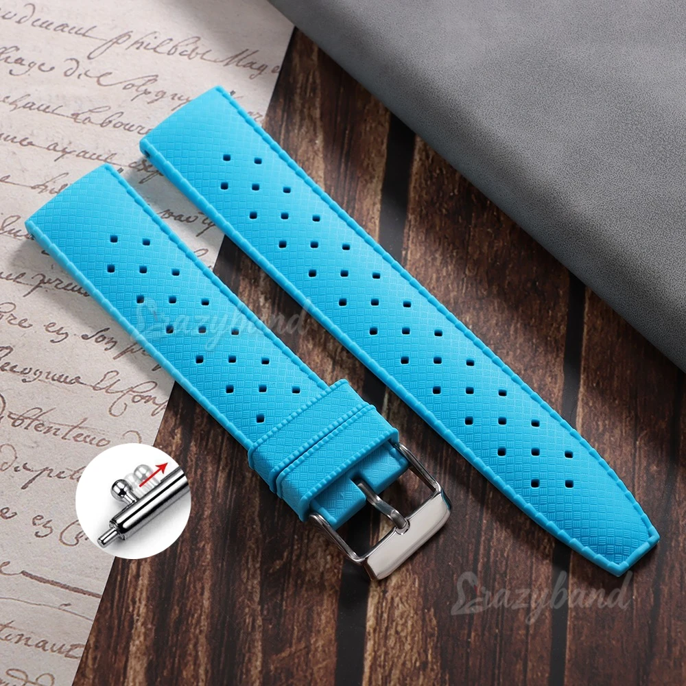 Universal Soft Silicone Sport Watch Strap - Breathable Rubber Bracelet in Brown, Orange, and Black (20mm & 22mm)