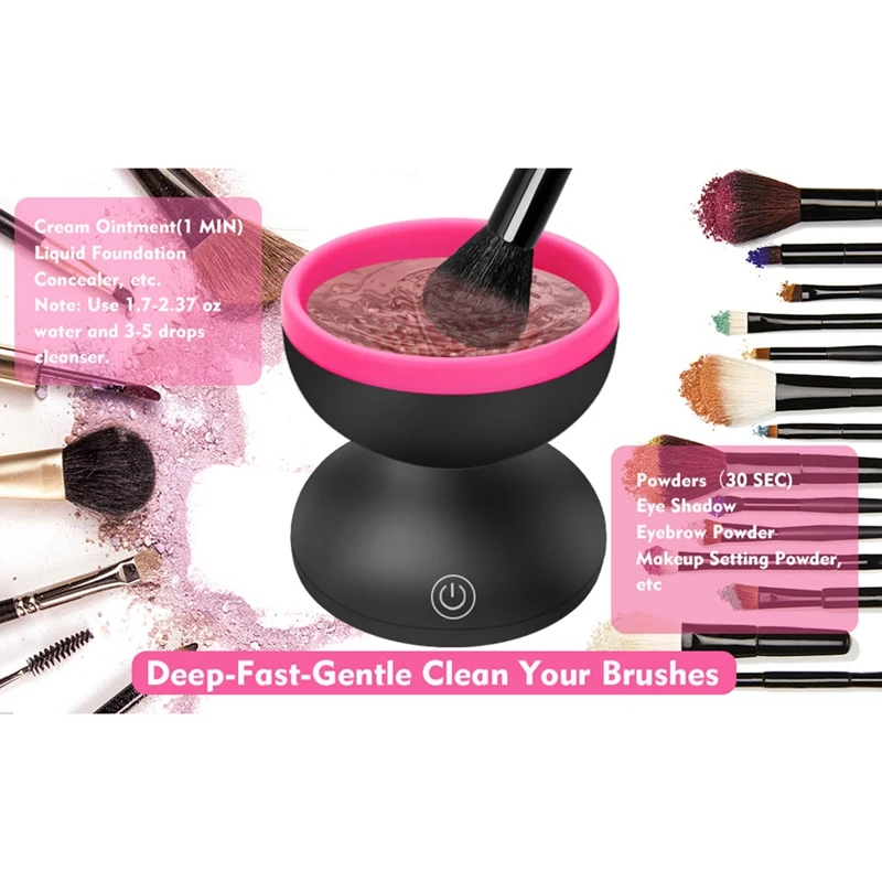 Makeup Brush Cleaner and Dryer Machine, YOYEWA Electric Cosmetic Automatic  Brush Spinner with 8 Size Rubber Collars, Wash and Dry in Seconds, Deep
