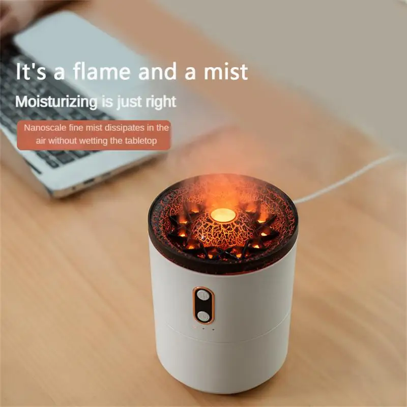 

Air Humidifier 450ml Capacity Simulated Volcanic Eruption Two Spray Colors Jellyfish Decompression Two Light Colors Humidifier