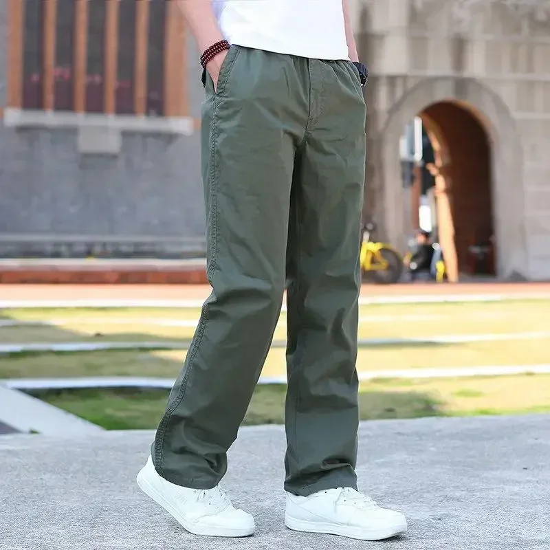 Cargo Pants For Men Black Fishing Trousers Man Wide Straight Long Techwear Big Size Harajuku With Korean Style Emo Spandex Y2k