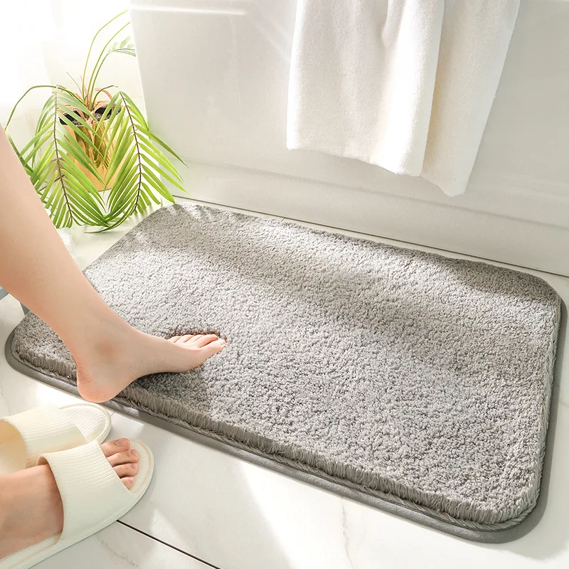 Bath Mat Shower Room Rugs Chenille Bathroom Floor Mat Toilet Absorbent Entrance Door Mat 50*80cm