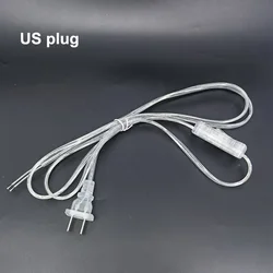 Universal 1.8m Power Cord with On - Off Switch for LED Lighting - EU/US Plug (US Transparent)