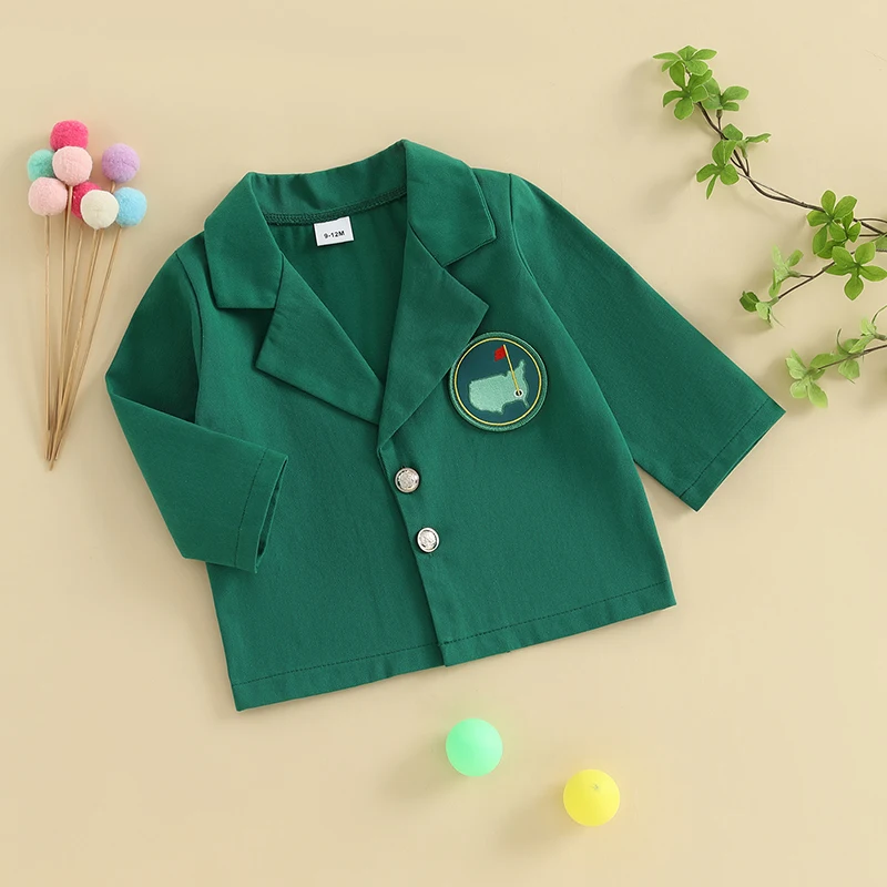 -01-03 Lioraitiin Toddler Baby Boys Girls Spring Jacket Long Sleeve Lapel Button Down Tops Applique Coat