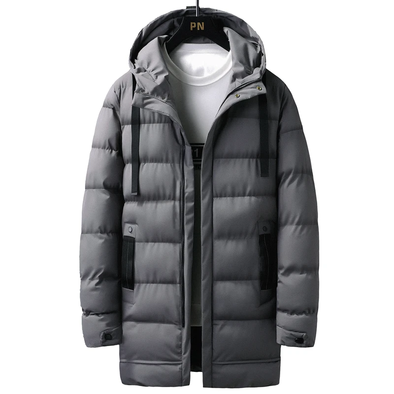 Puffer Jacket Men 8XL Thick Warm Winter Jackets Plus Size Hooded Long Coats Fashion Casual Cotton Padded Parkas Man Outwear Top