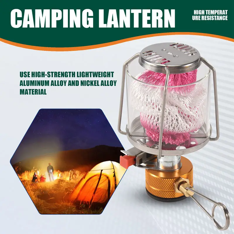 Outdoor Camping Gas Lantern Portable Mini Gas Light Tent Lamp Torch Hanging Lamp For Camping Hiking