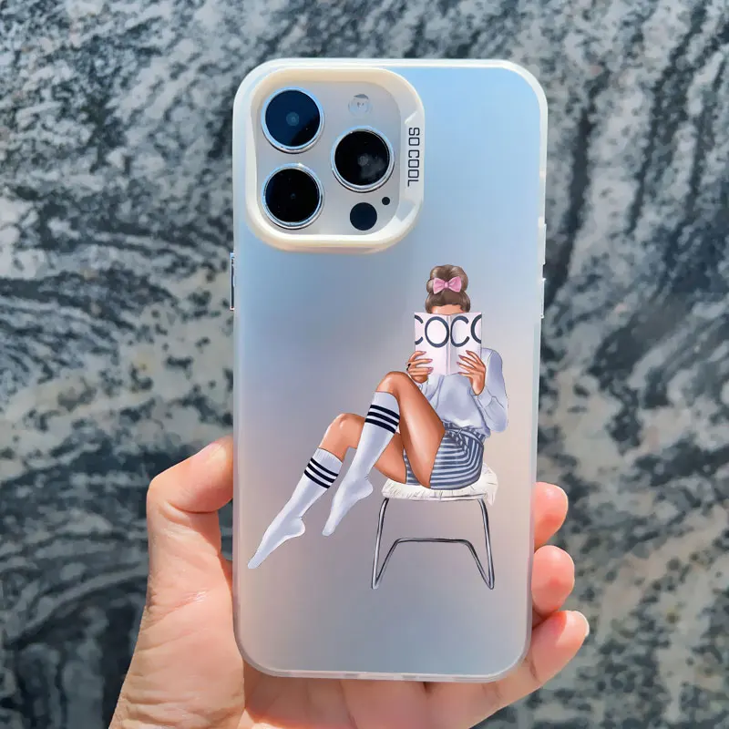 Niedliche Blumen-Handyhülle für junge Mädchen für iPhone 17 16 Pro MAX 15 14 Plus 15 12 11 13 14 Pro MAX 13 Mini Durchsichtige Laser-Abdeckung – Detail 6