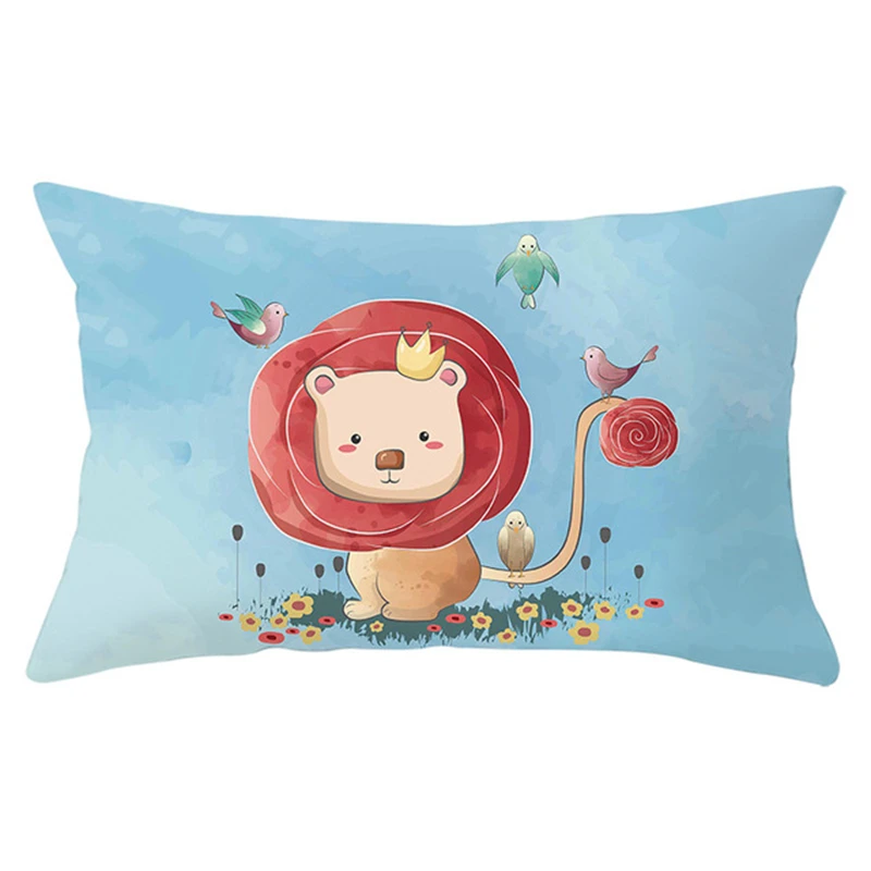 Cartoon Cute Animals Collection Pillow Cover Home Linen Printed Throw Pillow For Home Decor Office Sofa Cushion Cover 30x50CM