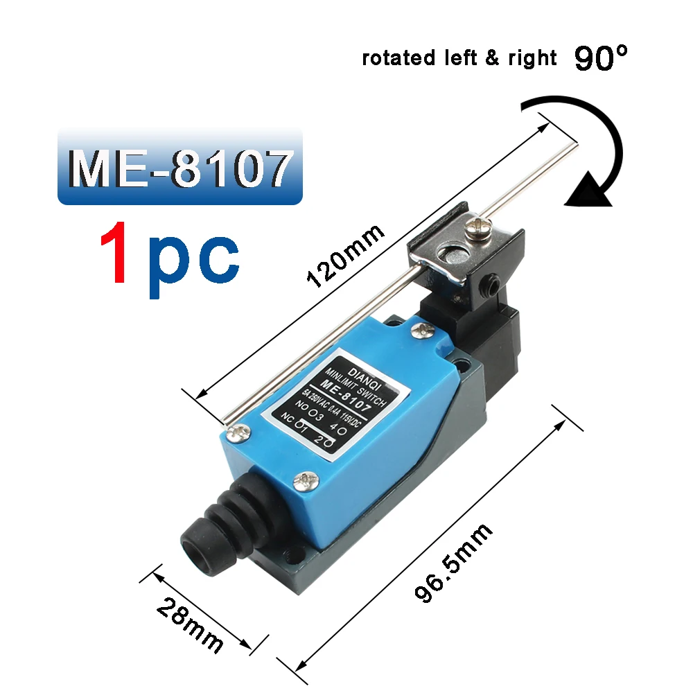 Enhanced Industrial Machine Limit Switch with Self-Reset Rotary Roller Lever - Sealed NO NC Configuration