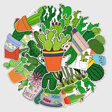 

50 Cactus Graffiti Stickers Ins Wind Small Fresh Plant Notebook Scooter Water Cup Student Stationery Decoration Kawaii Stickers