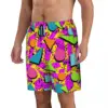 Men Board Shorts Classic Awful 90's Neon Cute Hawaii Swim Trunks Comfortable Running Surf Hot Sale Plus Size Beach Short Pants 2