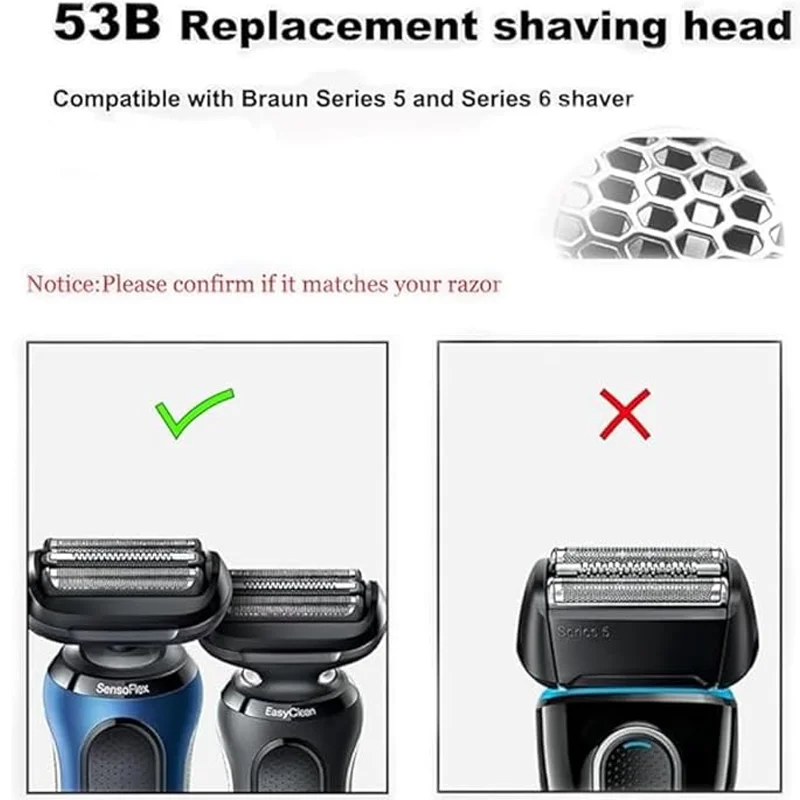 Electric Shaver Head 53B Replacement for Braun 7075cc 7085cc 7089cc