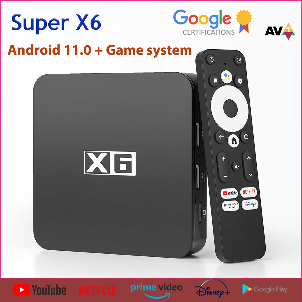 SuperX6SmartAndroidTVBoxGoogleCertified4K60fpsHDR10DD