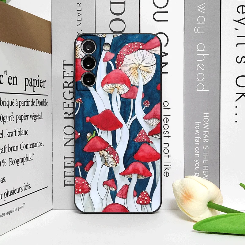 Cartoon Mushroom Collage Art Phone Case - Soft Cover s