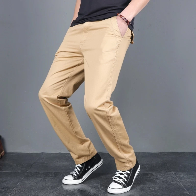 

Men's Autumn Winter Casual Pants Solid Color Leisure Chinos Long Trousers Autumn Male Streetwear Casual Business Straight Pants